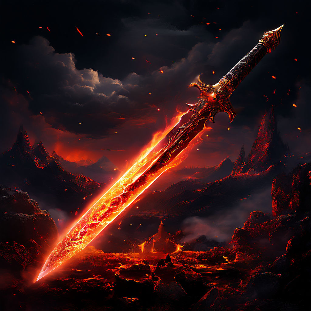 Herói de RPG com espada encantada enfrentando um monstro lendário
